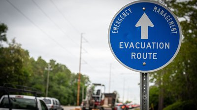 Hurricane Evacuation Route Sign