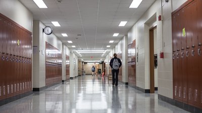 School hallway with lockers