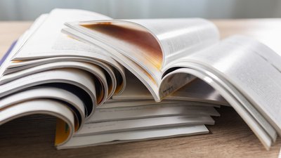 open journals on a table